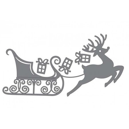 Couture Creations Cutting and embossing stencils, reindeer with sleigh