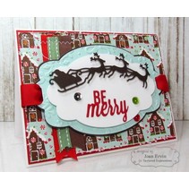 Cutting and embossing stencils, sleigh with reindeer 3