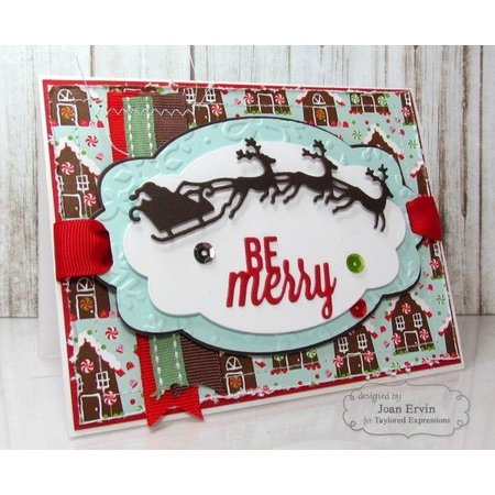 Taylored Expressions Cutting and embossing stencils, sleigh with reindeer 3