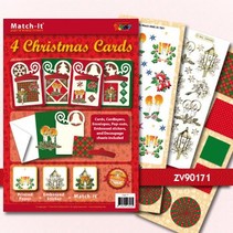 Bastelset: 4 Cartões de Natal