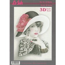3D Bastelbuch A4 til 60 kort, kvinder med hat