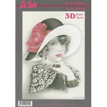 3D Bastelbuch A4 til 60 kort, kvinder med hat