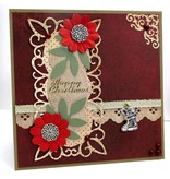 Marianne Design Cutting and embossing stencils, decorative frame + 2 leaves