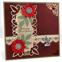 Cutting en embossing stencils, sierlijst + 2 bladeren