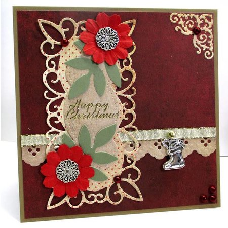 Marianne Design Cutting and embossing stencils, decorative frame + 2 leaves