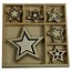 Objekten zum Dekorieren / objects for decorating Holzornament Box, Sterne 30 Teile