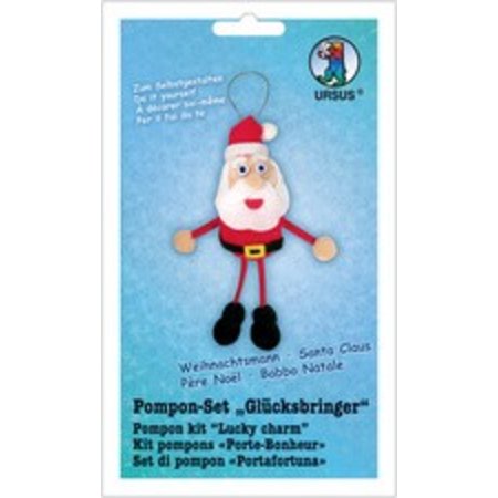 Kinder Bastelsets / Kids Craft Kits Bastelset: Pompon-Set Glücksbringer Weihnachtsmann