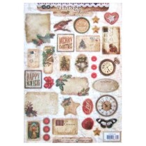 A4 cut sheets, Vintage Line Christmas labels / Trailers Studio Light