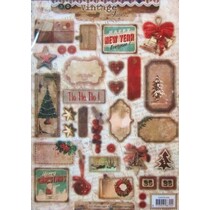 Hojas sueltas A4, etiquetas vintage Línea Navidad / Remolques Estudio Luz