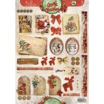 Hojas sueltas A4, etiquetas vintage Línea Navidad / Remolques Estudio Luz