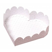 Corazón Cajas bebé, rosa hoja troquelada