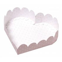 Corazón Cajas bebé, rosa hoja troquelada