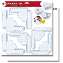 Boîtes de coeur de bébé, découpés à la lumière bleue de la feuille