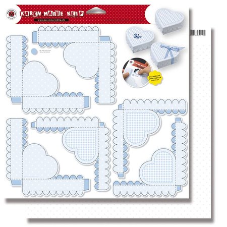 Dekoration Schachtel Gestalten / Boxe ... Baby heart boxes, punching sheet light blue