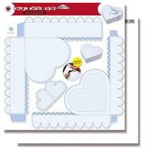 Baby heart boxes, punching sheet Light Blue