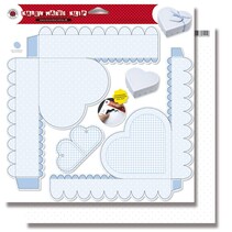 Baby heart boxes, punching sheet Light Blue