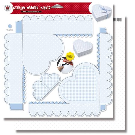 Dekoration Schachtel Gestalten / Boxe ... Heart Boxes Baby, die cut sheet light blue