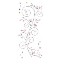 Gemstone Sticker, "ornamenten", roze en wit