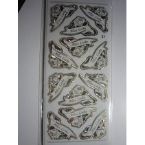 Ziersticker, gravering Stickerbogen, 23 x 10 cm, med tekst udvælgelse