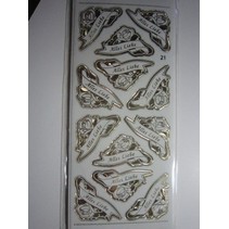Ziersticker, gravura Stickerbogen, 23 x 10cm, com seleção de texto