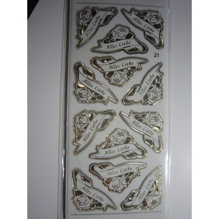 Sticker Ziersticker, gravering Stickerbogen, 23 x 10 cm, med tekst udvælgelse