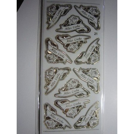 Sticker Ziersticker, incisione Stickerbogen, 23 x 10cm, con la selezione del testo