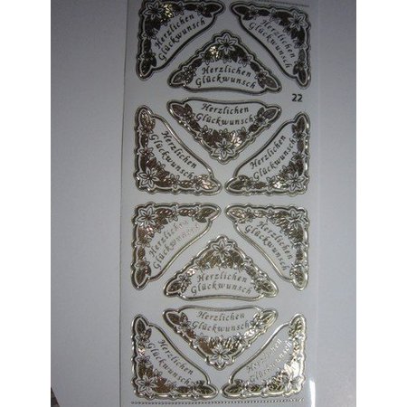 Sticker Ziersticker, engraving Stickerbogen, 23 x 10cm, with text selection