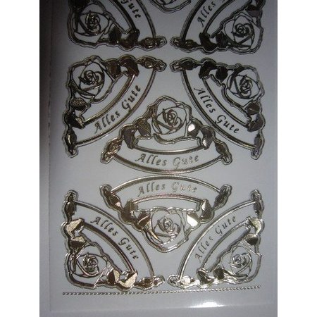 Sticker Ziersticker, engraving Stickerbogen, 23 x 10cm, with text selection