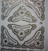 Sticker Ziersticker, engraving Stickerbogen, 23 x 10cm, with text selection