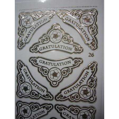 Sticker Ziersticker, engraving Stickerbogen, 23 x 10cm, with text selection