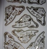 Sticker Ziersticker, engraving Stickerbogen, 23 x 10cm, with text selection