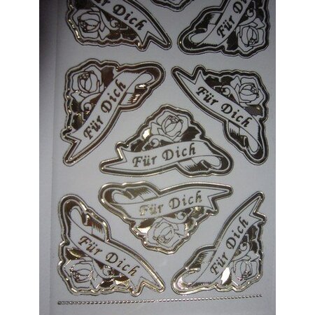 Sticker Ziersticker, engraving Stickerbogen, 23 x 10cm, with text selection