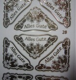 Sticker Ziersticker, engraving Stickerbogen, 23 x 10cm, with text selection