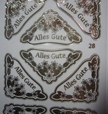 Sticker Ziersticker, gravering Stickerbogen, 23 x 10 cm, med tekst udvælgelse