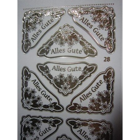 Sticker Ziersticker, engraving Stickerbogen, 23 x 10cm, with text selection