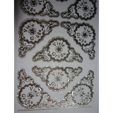 Sticker Ziersticker, engraving Stickerbogen, 23 x 10cm, with text selection