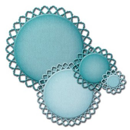 Spellbinders und Rayher Ponsen en embossing sjablonen, filigraan sierlijst, ronde