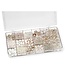 Schmuck Gestalten / Jewellery art Sortimento 21 x 10,5 x 2,4 cm, contas de vidro, branco