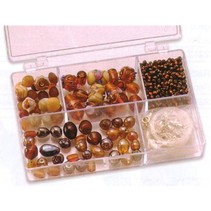 Schmuckbox perles de verre assortiment brun