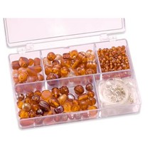 Perle di vetro di colore arancione assortimento Schmuckbox