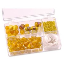 Schmuckbox glass beads assortment yellow