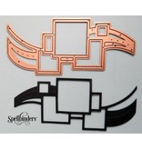Spellbinders und Rayher Stempling og prægning stencil, Spellbinders, grænse med firkanter