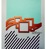 Spellbinders und Rayher Stempling og prægning stencil, Spellbinders, grænse med firkanter
