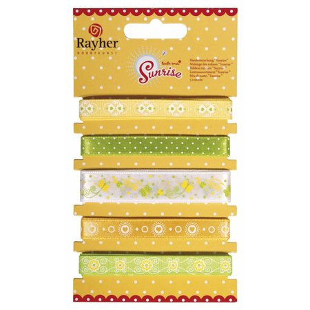 DEKOBAND / RIBBONS / RUBANS ... Mix tapes, "sunrise", amarelo / verde