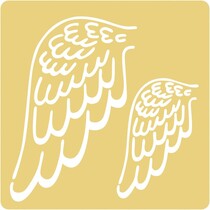 Embossing stencils, 65x65mm, angel wings