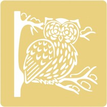 Embossing stencils, 65x65mm, Owl