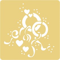 Embossing stencils, 65x65mm, mariage