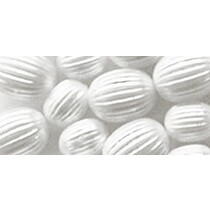 Grooved beads, white, 8mm