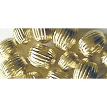 Grooves pearls, gold, 8mm