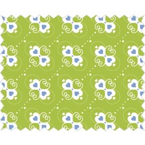 Tela de algodón: Corazón dulce de manzana verde,